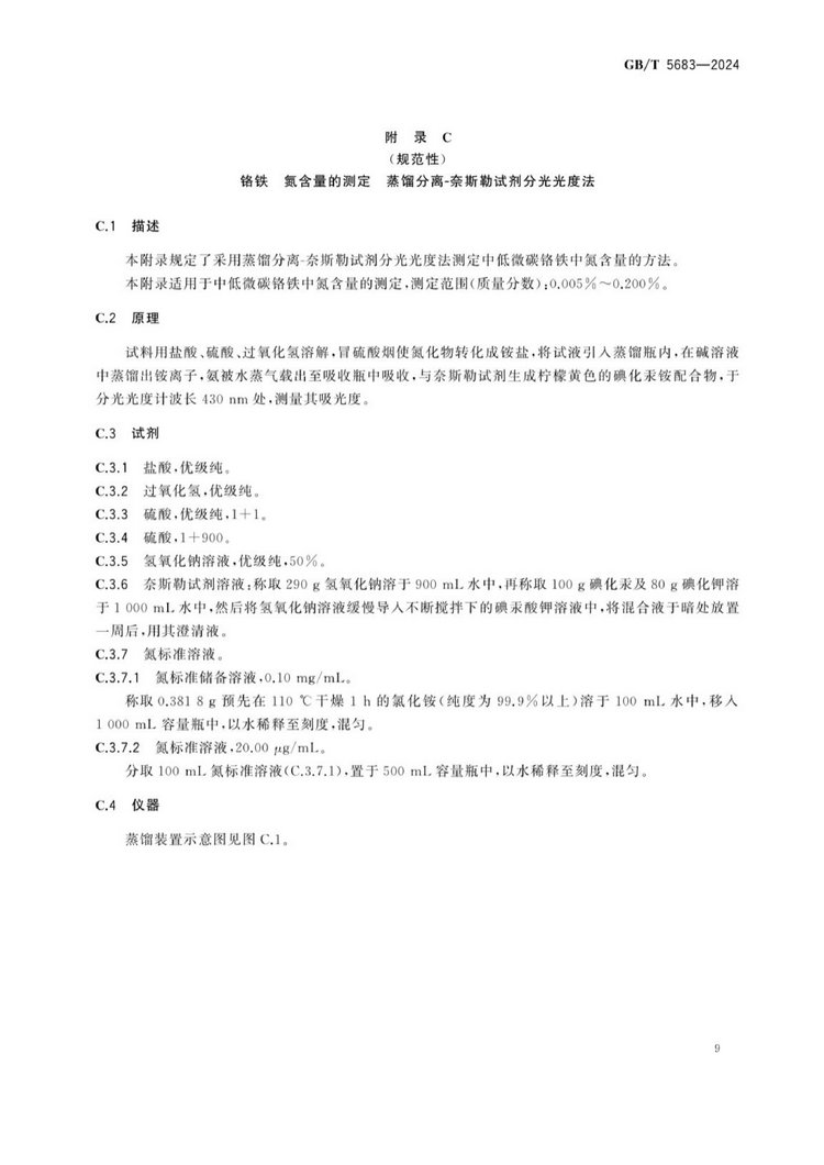GB/T 5683-2024鉻鐵國家標(biāo)準(zhǔn)